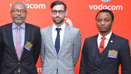 L-R: Mr. Emeka Mba, Director General, National Broadcasting Commission; Mr. Adam Thompson, Head of Content, Com World Series, and Mr. Wale Odeyemi, Executive Head of Department, International Products, Enterprise Business Unit, Vodacom Business Nigeria, at the Chief Information Officers (CIO) forum sponsored by Vodacom Business Nigeria during the 6th annual NigeriaCom 2015 Conference and Exhibition held yesterday in Lagos.